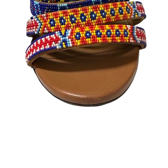 Aquazzura Multicolor Masai Beaded Strappy Stiletto Sandals Size 7.5 - Picture 7 of 16